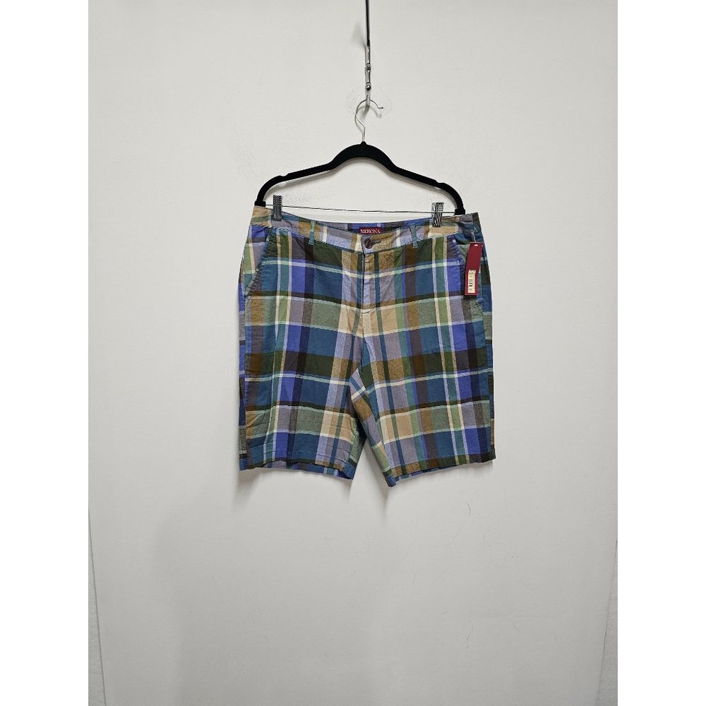 Merona Women's Size 14 Multicolored Plaid Bermuda Shorts 100% Cotton